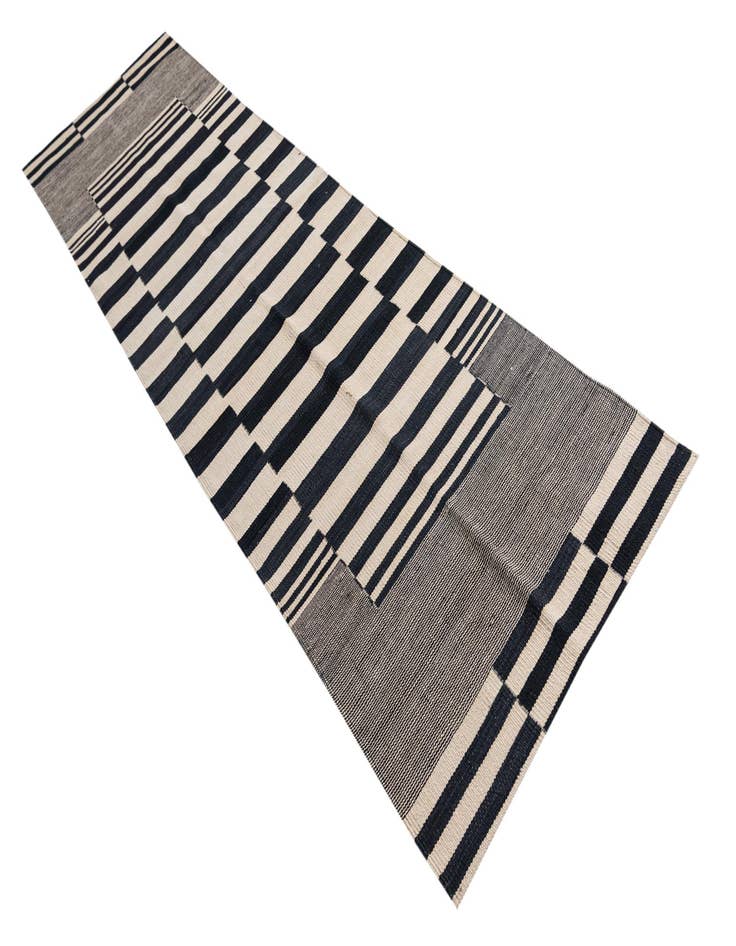 Detail image of 2' 8 x 9' 9 Hand Woven Kilim Modern Wool Runner Rug