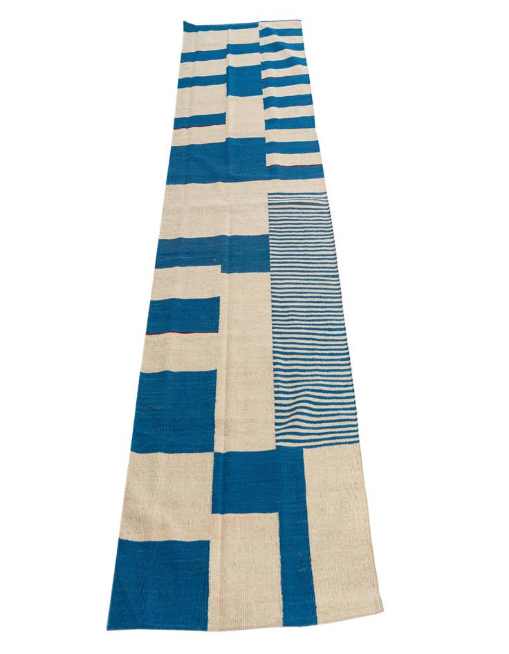 Detail image of  2' 9 x 8'  Hand Woven Kilim Modern Wool Runner Rug