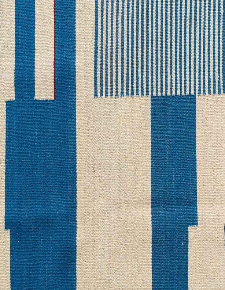 Detail image of  2' 9 x 8'  Hand Woven Kilim Modern Wool Runner Rug