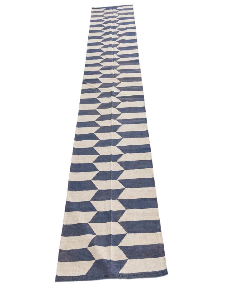 Detail image of  2' 8 x 9' 8  Hand Woven Kilim Modern Wool Runner Rug