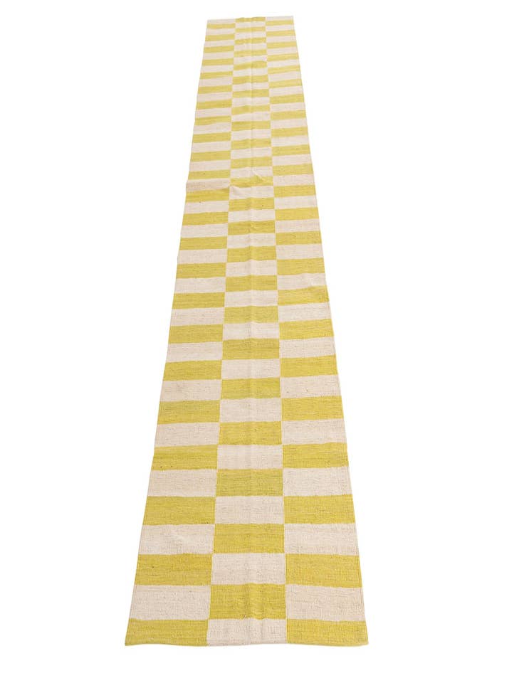 Detail image of  2' 6 x 9' 10  Hand Woven Kilim Modern Wool Runner Rug