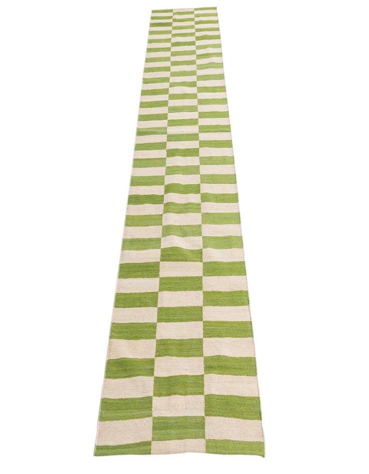 Detail image of  2' 7 x 9' 8  Hand Woven Kilim Modern Wool Runner Rug