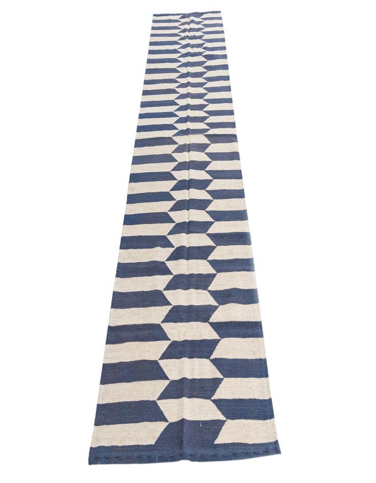 Detail image of  2' 8 x 9' 8  Hand Woven Kilim Modern Wool Runner Rug