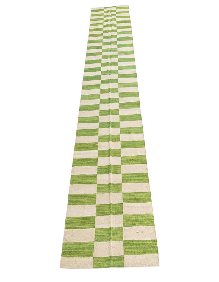 Detail image of  2' 6 x 9' 9  Hand Woven Kilim Modern Wool Runner Rug