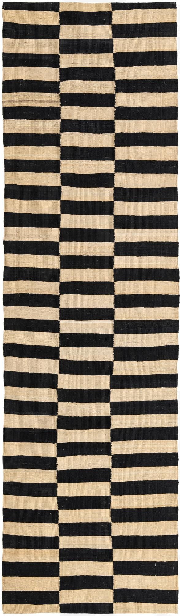  2' 8 x 9' 6  Hand Woven Kilim Modern Wool Runner Rug