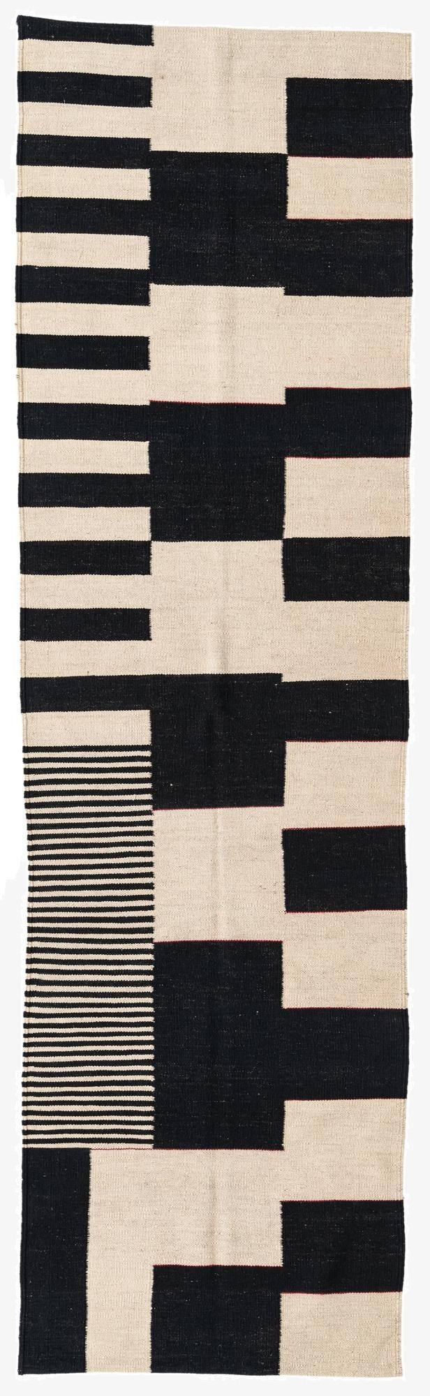  2' 8 x 9' 7  Hand Woven Kilim Modern Wool Runner Rug