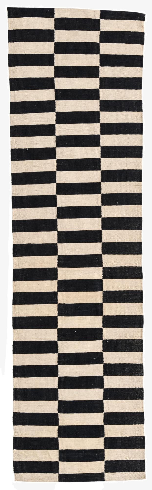  2' 8 x 9' 8  Hand Woven Kilim Modern Wool Runner Rug