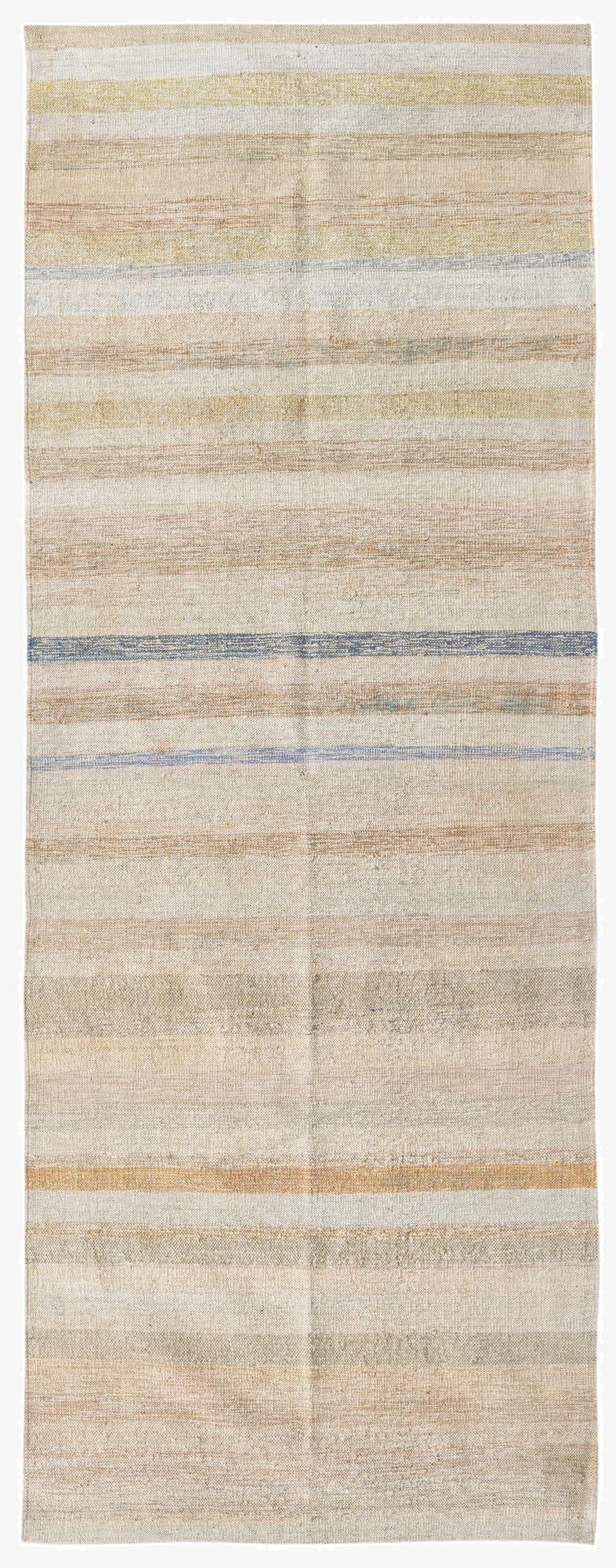  3' 4 x 9' 2  Hand Woven Kilim Modern Wool Runner Rug