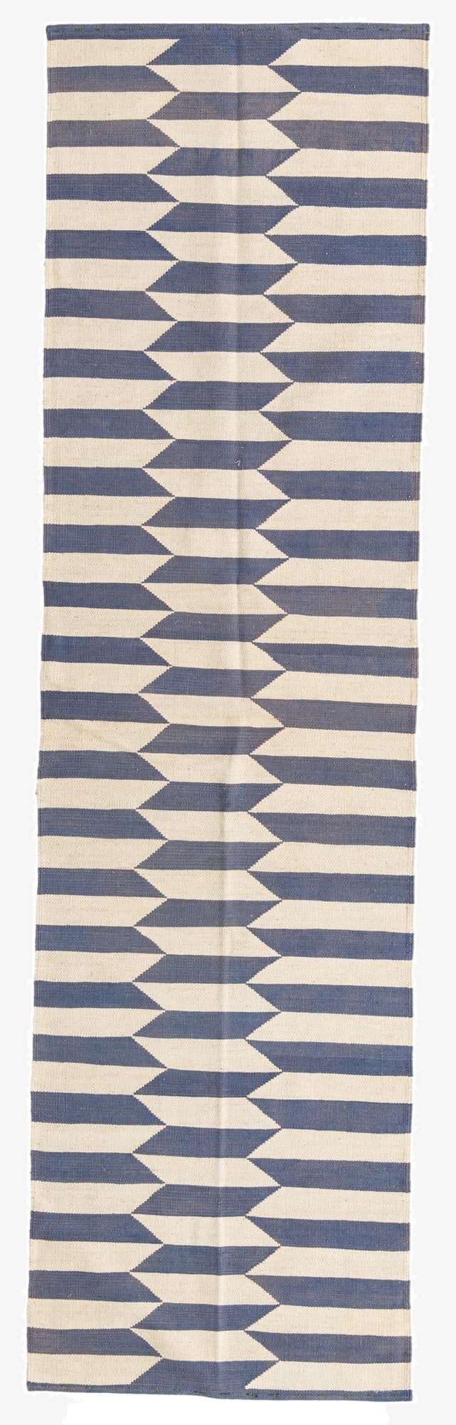  2' 8 x 9' 8  Hand Woven Kilim Modern Wool Runner Rug