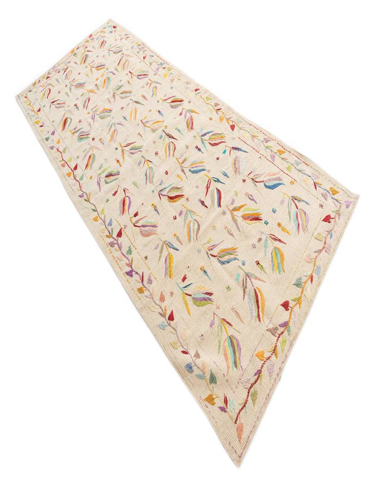 Detail image of  3' 9 x 9' 5  Hand Woven Kilim Suzani Wool Runner Rug