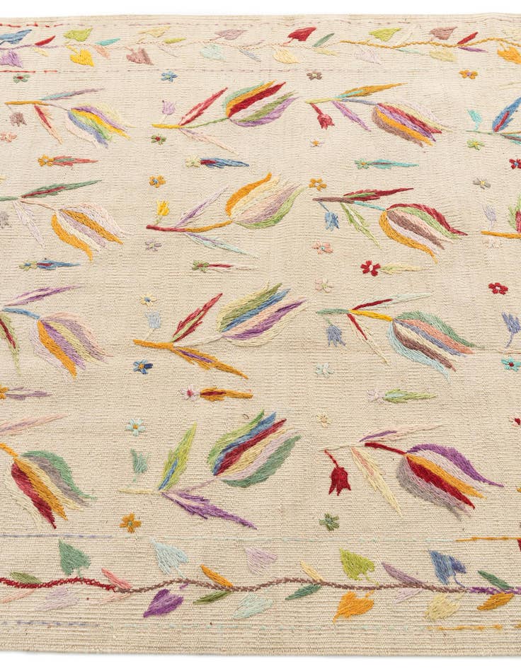 Detail image of  3' 9 x 9' 5  Hand Woven Kilim Suzani Wool Runner Rug