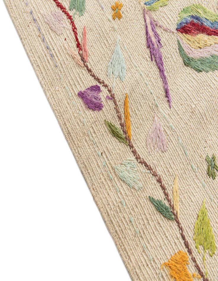 Detail image of  3' 9 x 9' 5  Hand Woven Kilim Suzani Wool Runner Rug