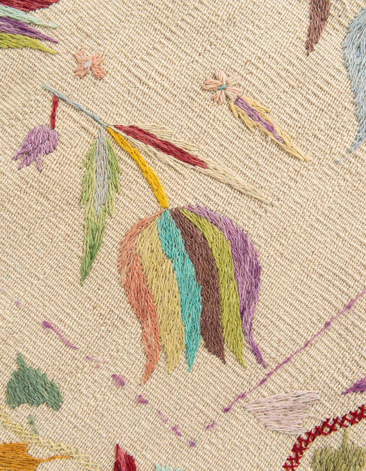 Detail image of  3' 9 x 9' 5  Hand Woven Kilim Suzani Wool Runner Rug