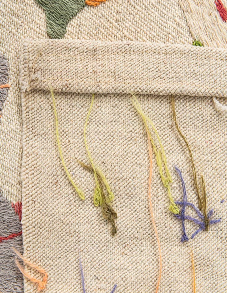 Detail image of  2' 8 x 9' 4  Hand Woven Kilim Suzani Wool Runner Rug