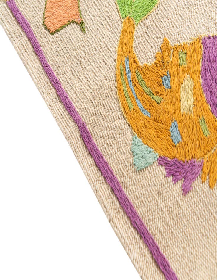 Detail image of  2' 5 x 9' 6  Hand Woven Kilim Suzani Wool Runner Rug