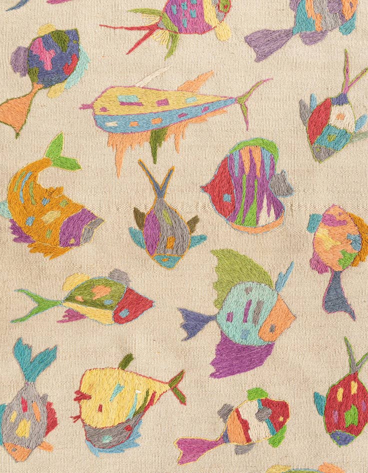 Detail image of  2' 5 x 9' 6  Hand Woven Kilim Suzani Wool Runner Rug