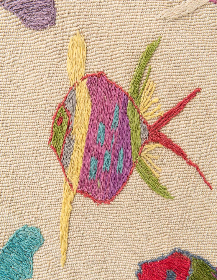 Detail image of  2' 5 x 9' 6  Hand Woven Kilim Suzani Wool Runner Rug