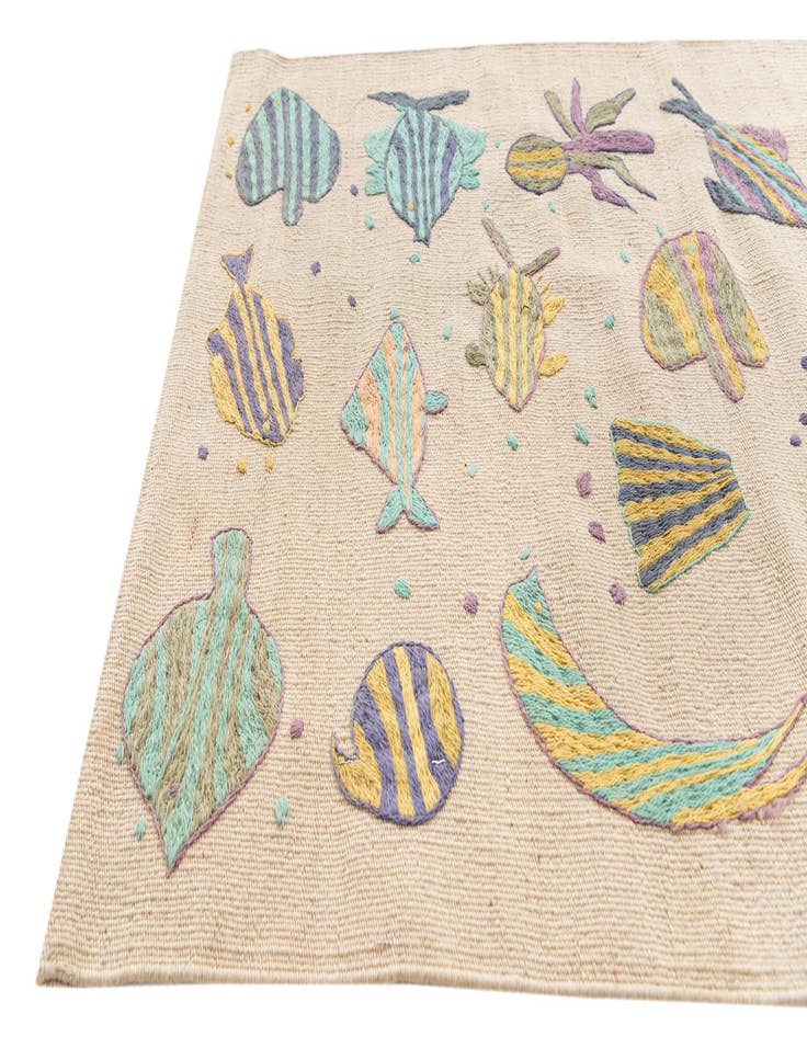 Detail image of  2' 4 x 7' 7  Hand Woven Kilim Suzani Wool Runner Rug