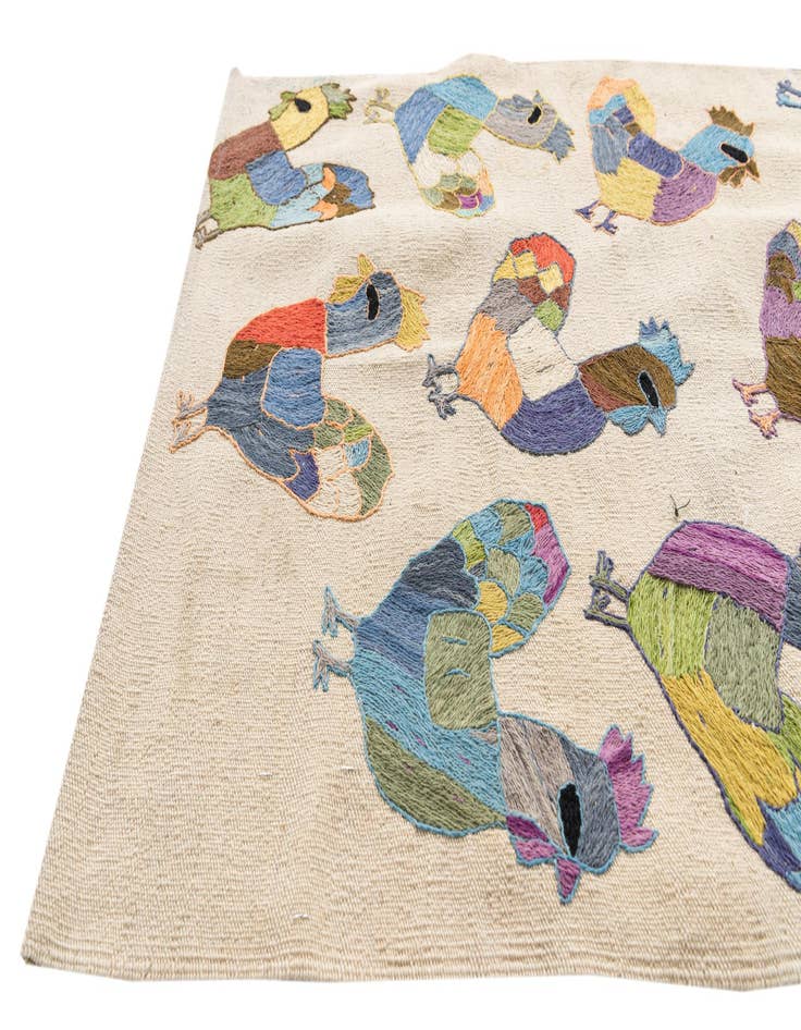 Detail image of  2' 8 x 9' 4  Hand Woven Kilim Suzani Wool Runner Rug