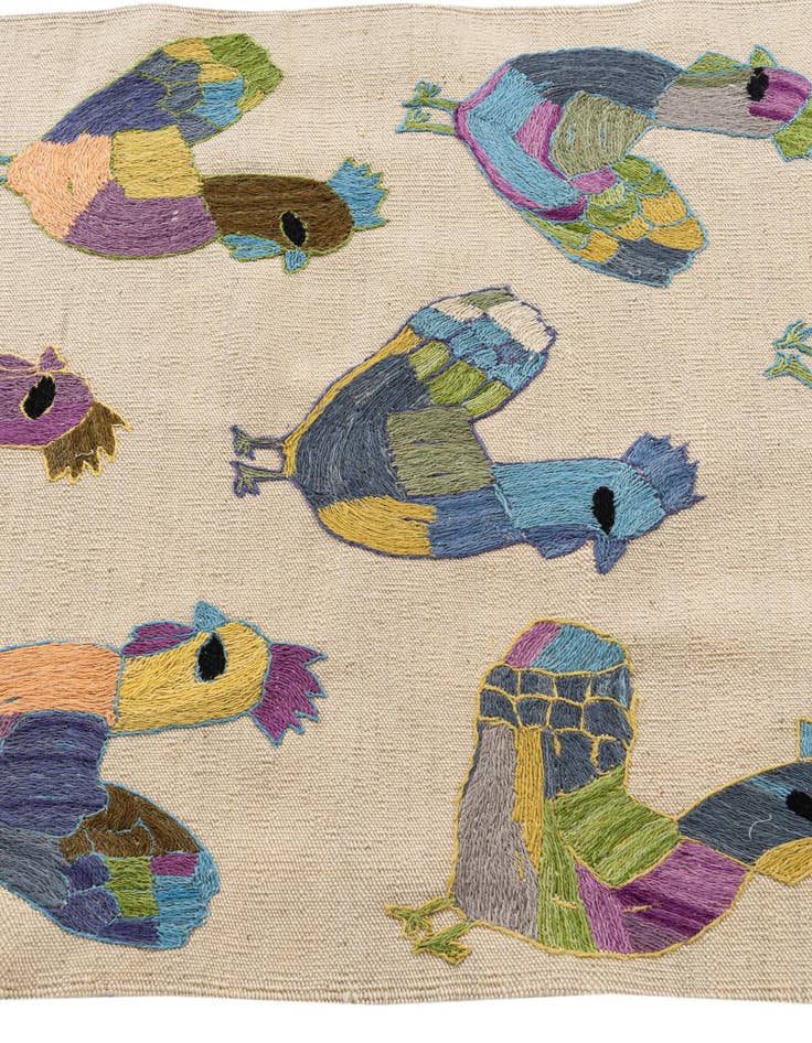 Detail image of  2' 8 x 9' 4  Hand Woven Kilim Suzani Wool Runner Rug