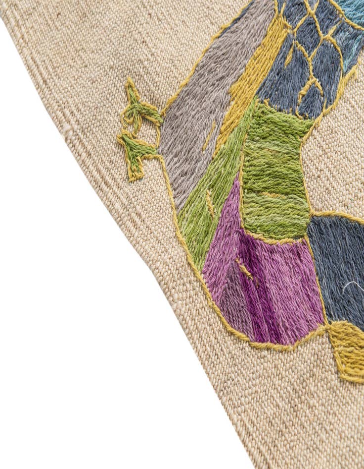 Detail image of  2' 8 x 9' 4  Hand Woven Kilim Suzani Wool Runner Rug