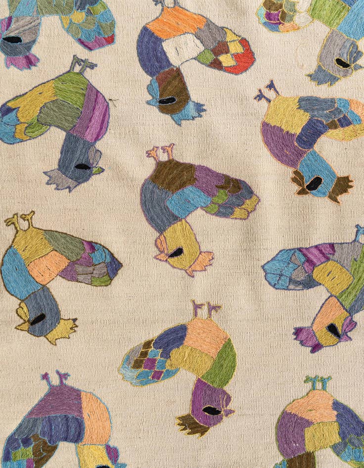 Detail image of  2' 8 x 9' 4  Hand Woven Kilim Suzani Wool Runner Rug