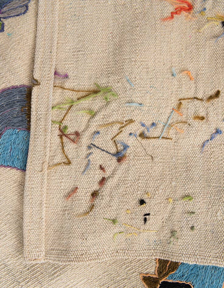 Detail image of  2' 8 x 9' 4  Hand Woven Kilim Suzani Wool Runner Rug