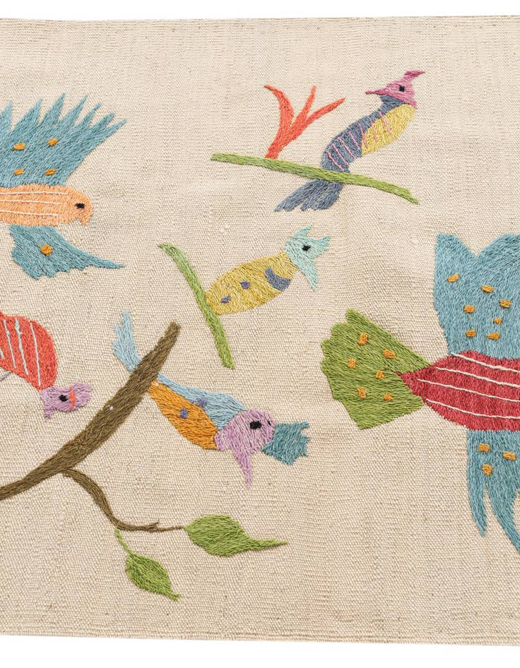 Detail image of  2' 7 x 7' 6  Hand Woven Kilim Suzani Wool Runner Rug