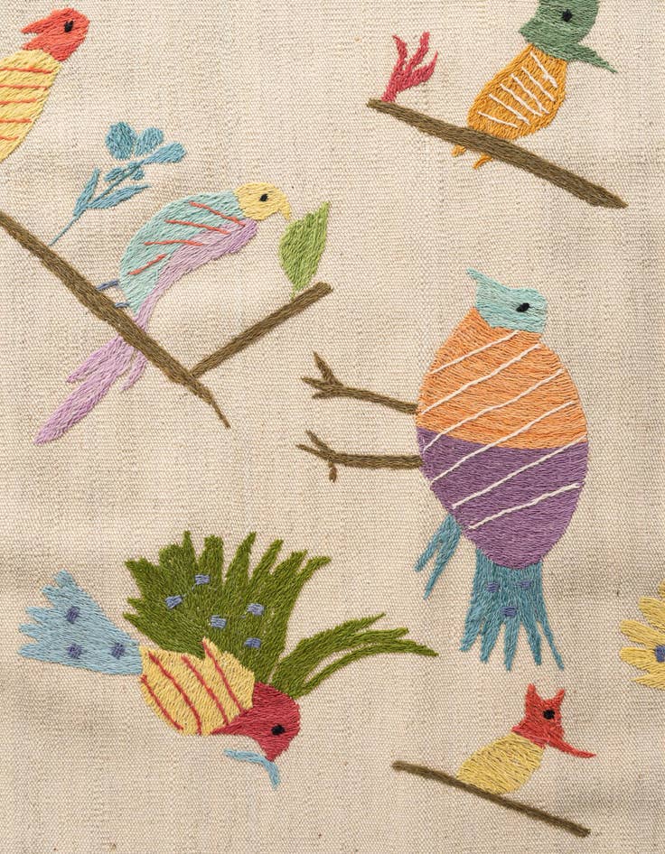 Detail image of  2' 7 x 7' 6  Hand Woven Kilim Suzani Wool Runner Rug