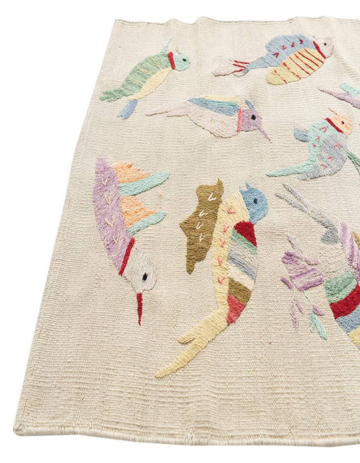 Detail image of  2' 4 x 9' 4  Hand Woven Kilim Suzani Wool Runner Rug