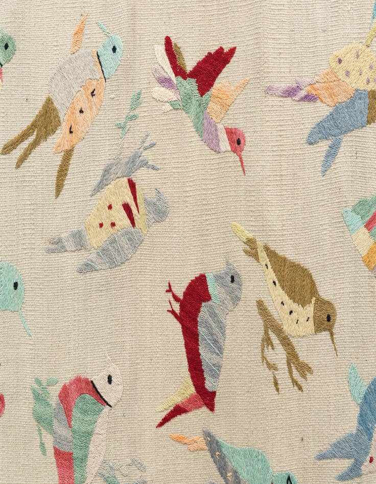 Detail image of  2' 4 x 9' 4  Hand Woven Kilim Suzani Wool Runner Rug