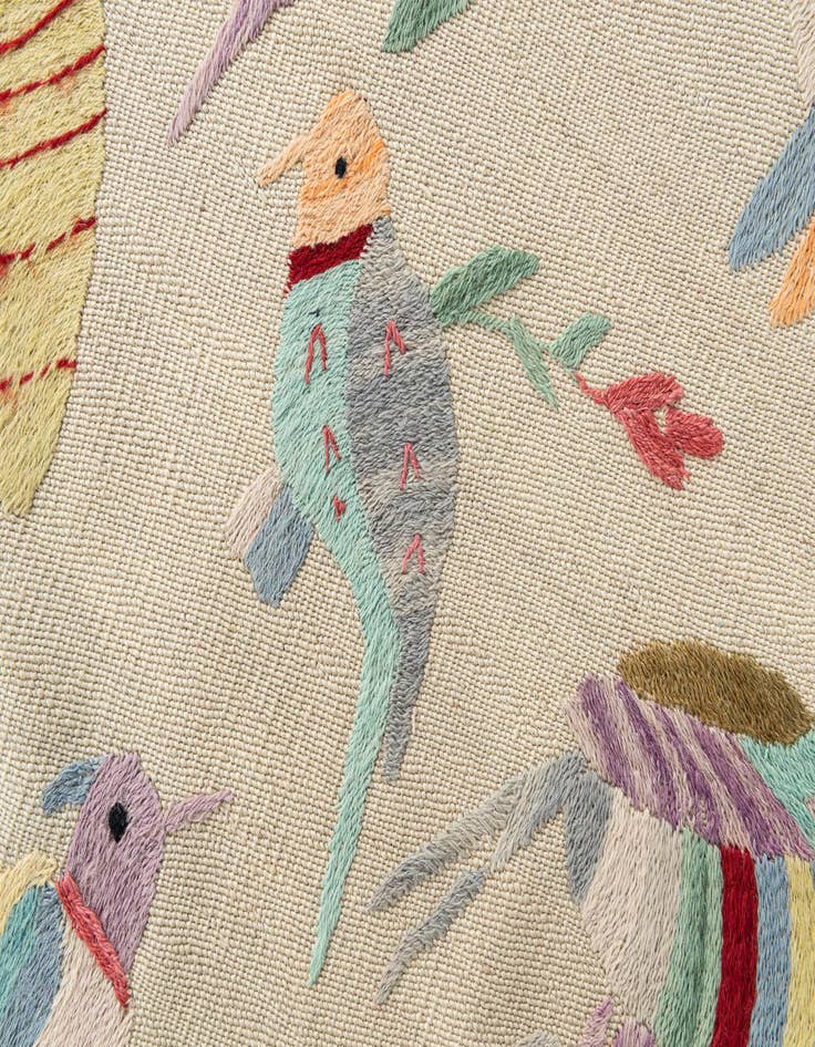 Detail image of  2' 4 x 9' 4  Hand Woven Kilim Suzani Wool Runner Rug