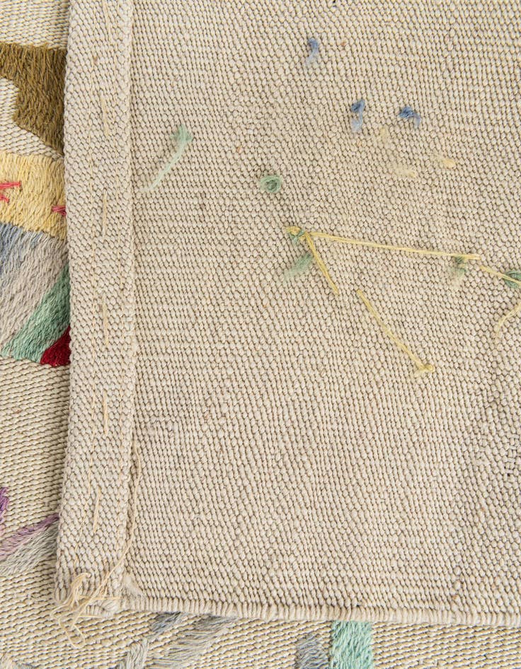 Detail image of  2' 4 x 9' 4  Hand Woven Kilim Suzani Wool Runner Rug