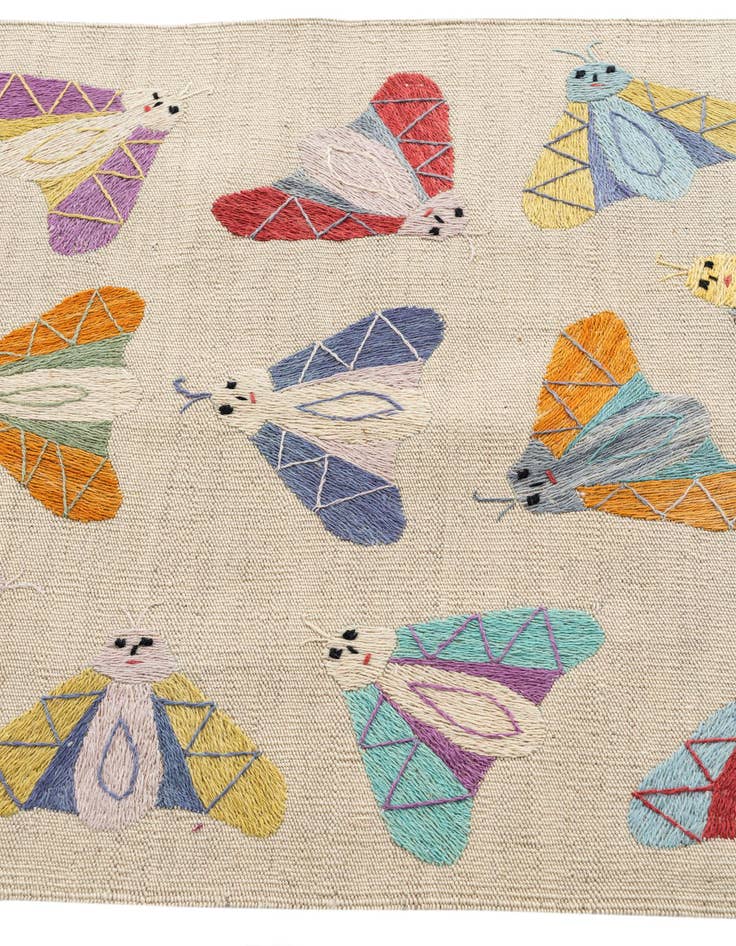 Detail image of 2' 5 x 9' 7 Hand Woven Kilim Suzani Wool Runner Rug