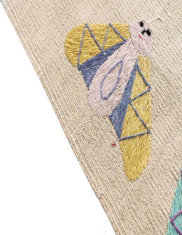 Detail image of 2' 5 x 9' 7 Hand Woven Kilim Suzani Wool Runner Rug
