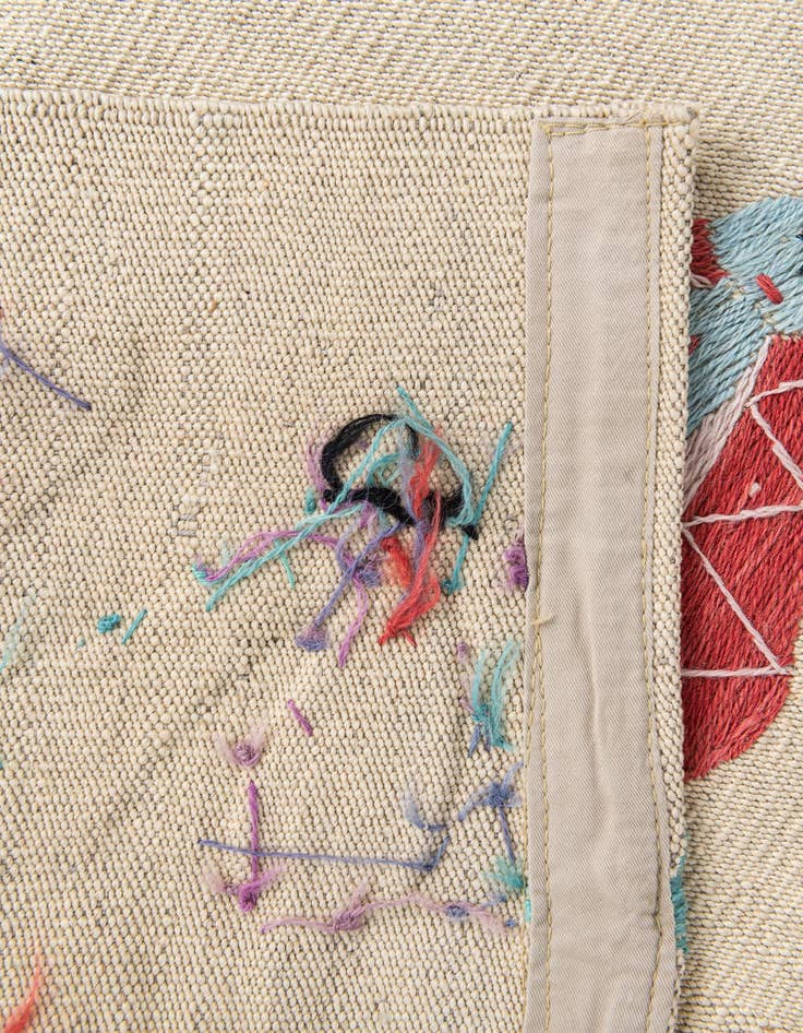 Detail image of 2' 5 x 9' 7 Hand Woven Kilim Suzani Wool Runner Rug