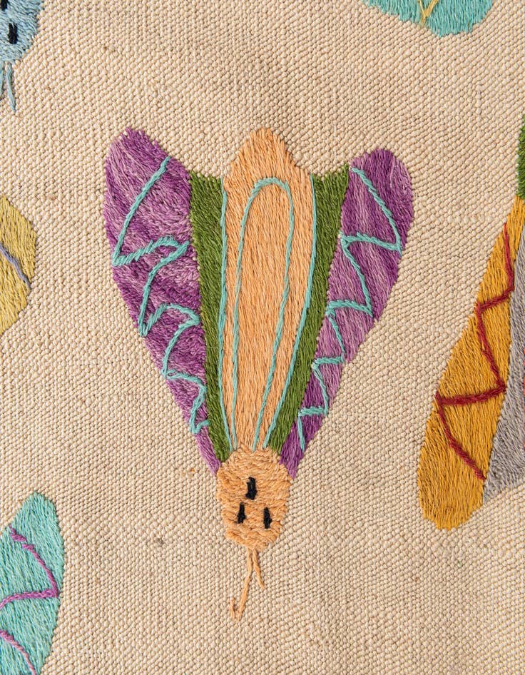 Detail image of  2' 8 x 9' 6  Hand Woven Kilim Suzani Wool Runner Rug