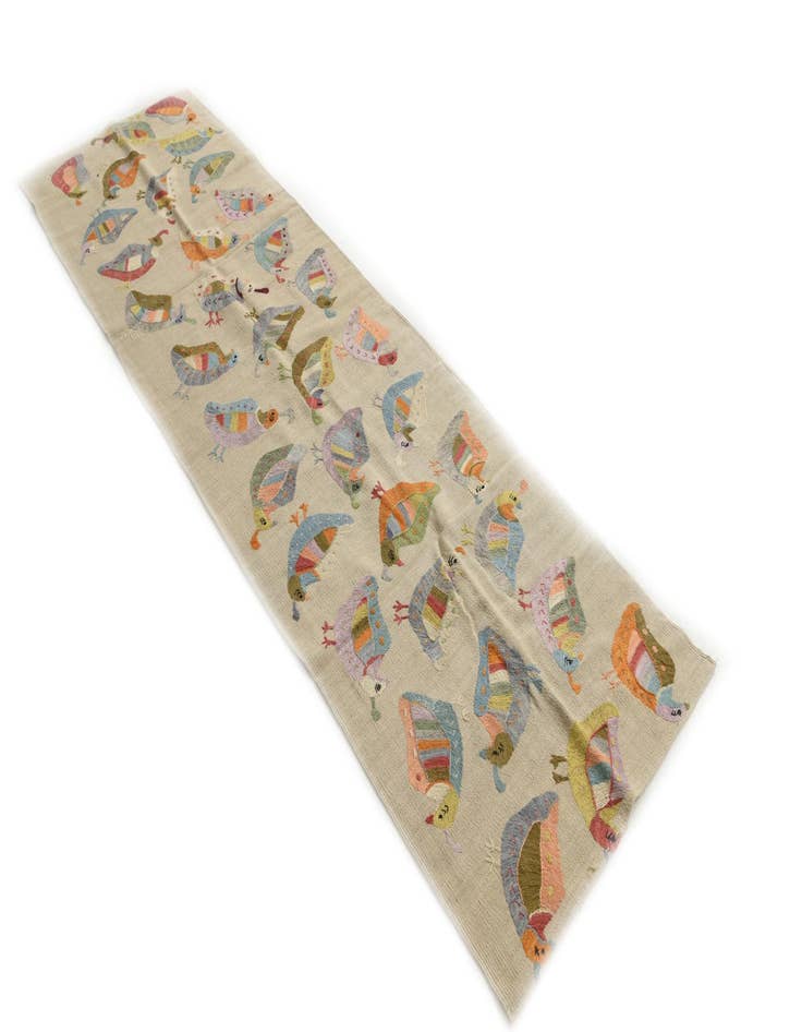 Detail image of  2' 9 x 9' 4  Hand Woven Kilim Suzani Wool Runner Rug