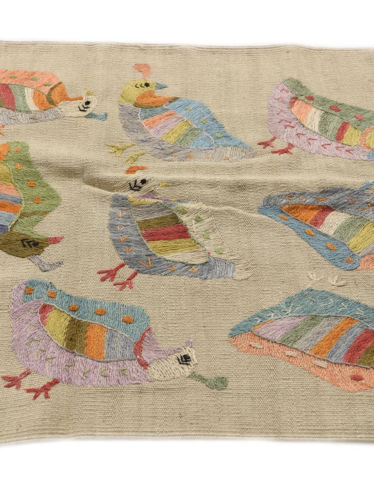 Detail image of  2' 9 x 9' 4  Hand Woven Kilim Suzani Wool Runner Rug