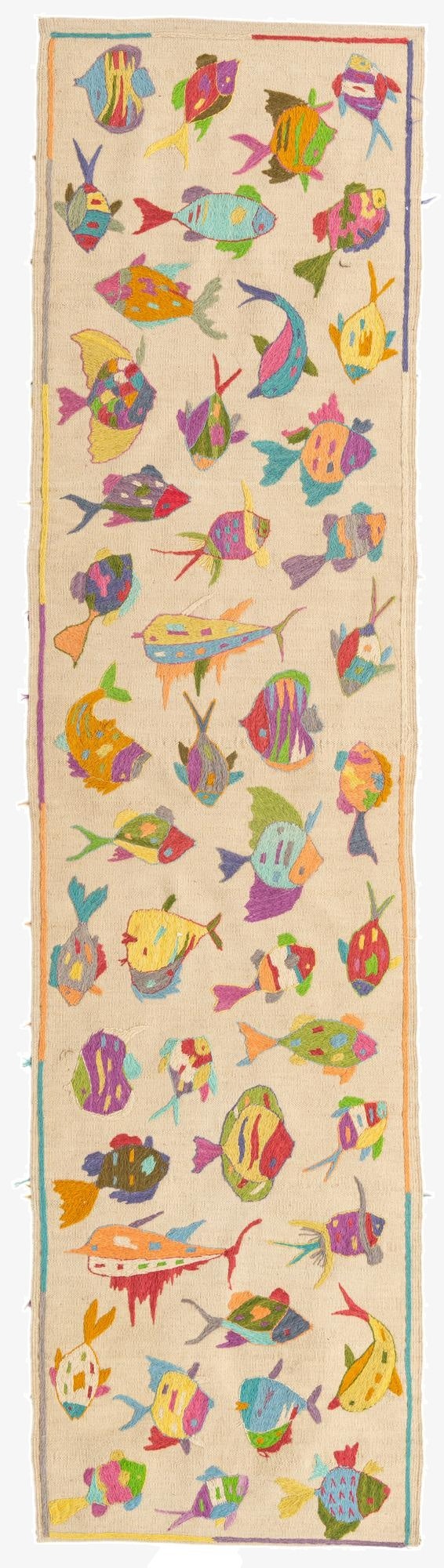  2' 5 x 9' 6  Hand Woven Kilim Suzani Wool Runner Rug