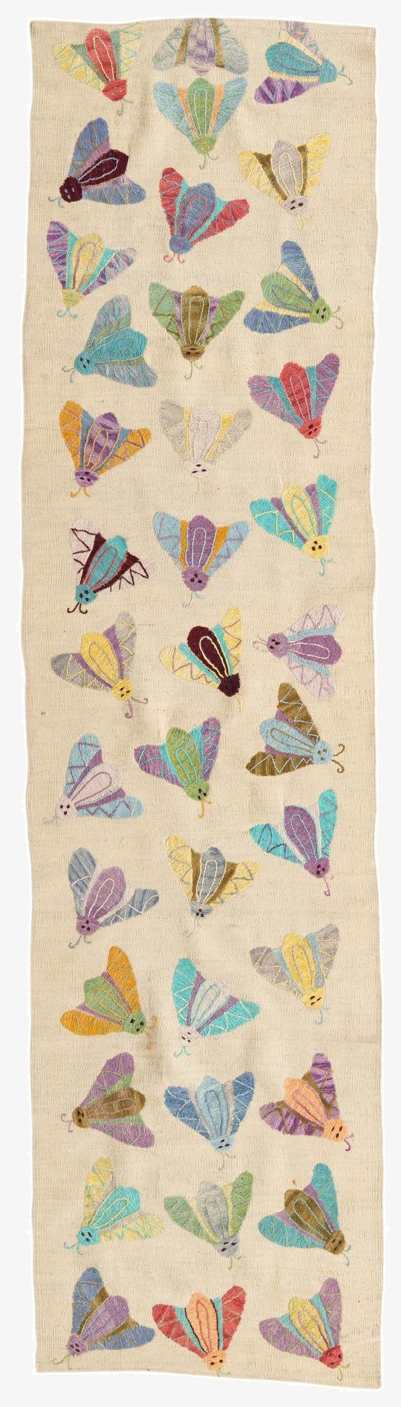  2' 5 x 9' 3  Hand Woven Kilim Suzani Wool Runner Rug