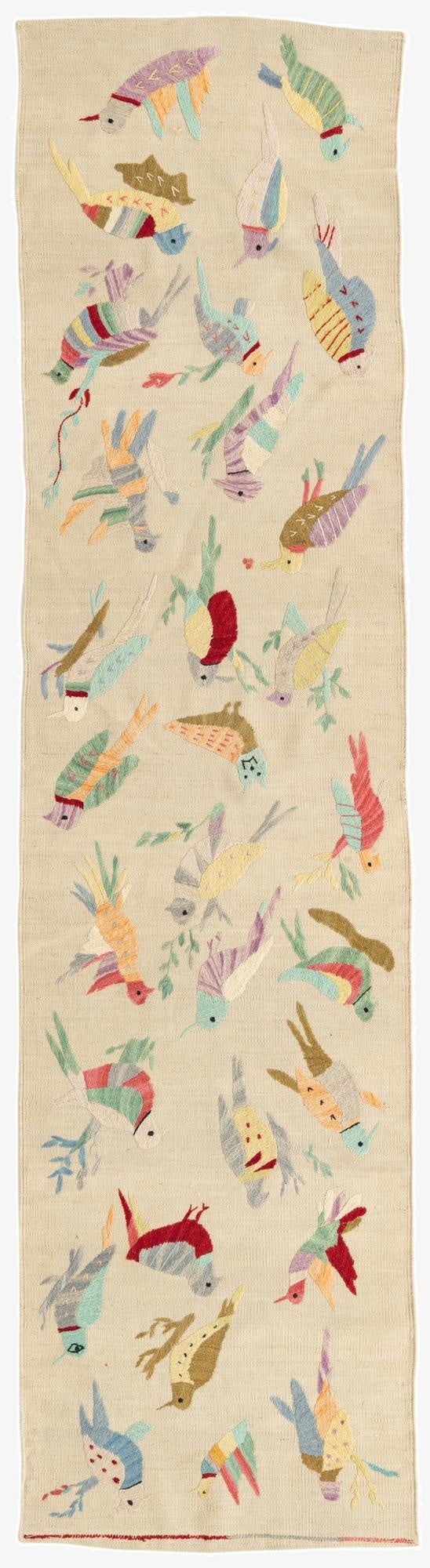  2' 4 x 9' 4  Hand Woven Kilim Suzani Wool Runner Rug