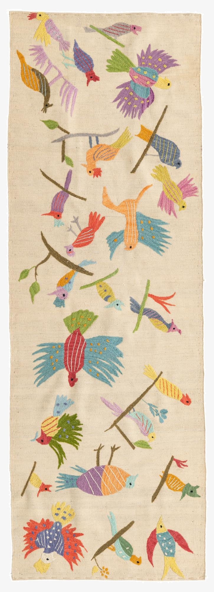  2' 7 x 7' 6  Hand Woven Kilim Suzani Wool Runner Rug