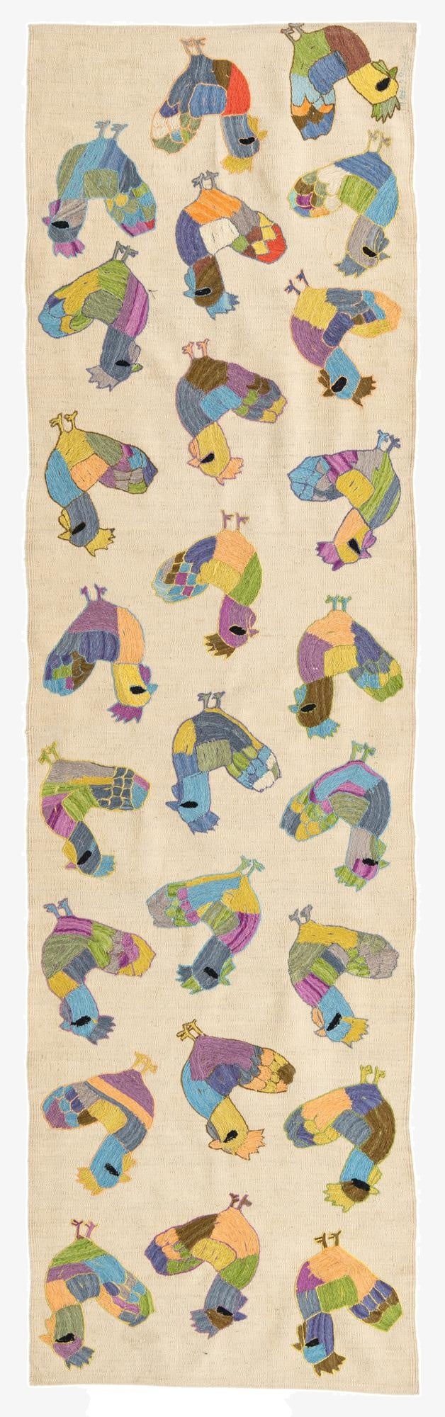  2' 8 x 9' 4  Hand Woven Kilim Suzani Wool Runner Rug