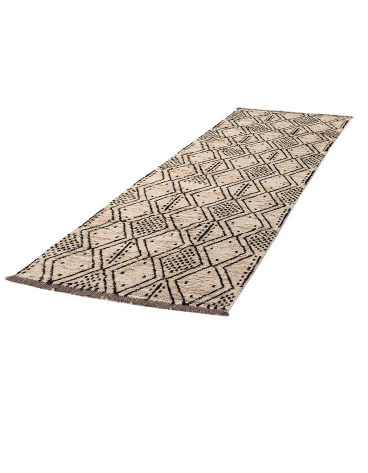 Detail image of  3' 2 x 12' 4  Hand Knotted Moroccan Wool Runner Rug