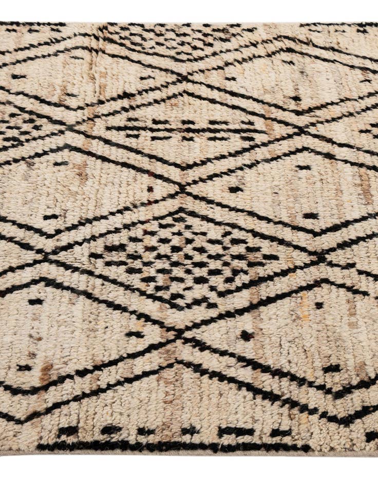 Detail image of  3' 2 x 12' 4  Hand Knotted Moroccan Wool Runner Rug