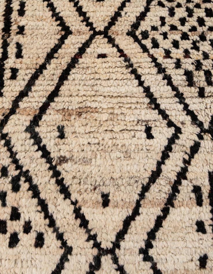 Detail image of  3' 2 x 12' 4  Hand Knotted Moroccan Wool Runner Rug