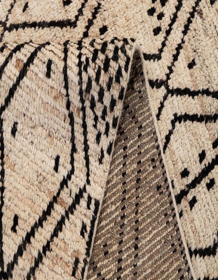 Detail image of  3' 2 x 12' 4  Hand Knotted Moroccan Wool Runner Rug