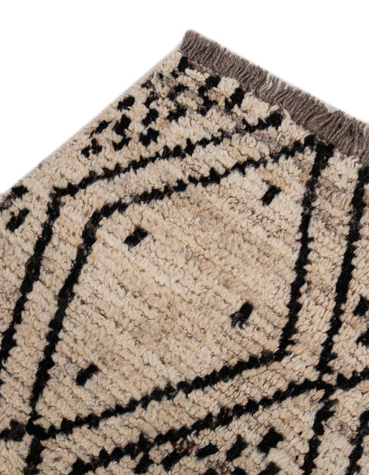 Detail image of  3' 2 x 12' 4  Hand Knotted Moroccan Wool Runner Rug