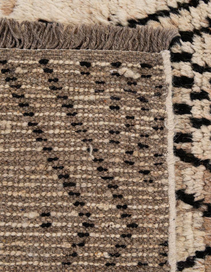 Detail image of  3' 2 x 12' 4  Hand Knotted Moroccan Wool Runner Rug
